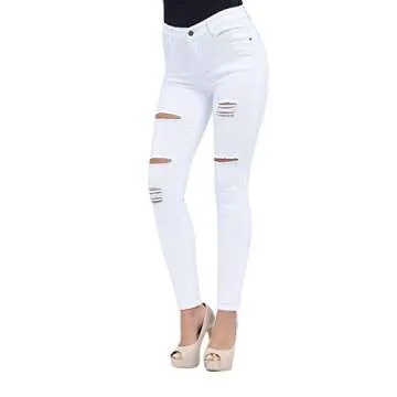 Stylish Women's High Waisted Ripped Skinny Jeans