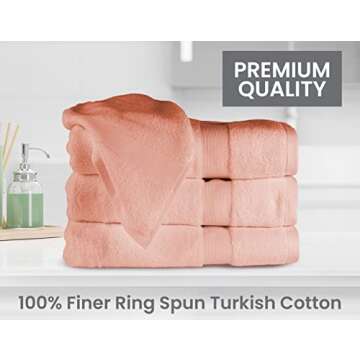 Bennett & Shea Home 4-Piece Luxury Bath Towels, 100% Turkish Cotton Loops, 27 x 54 Premium Towels fo...