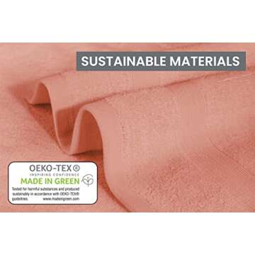 Bennett & Shea Home 4-Piece Luxury Bath Towels, 100% Turkish Cotton Loops, 27 x 54 Premium Towels for Bathroom, Highly Absorbent and Quick Dry Bath Towels, Extra Soft Towel Set, Rose Cloud