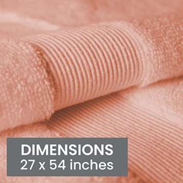 Bennett & Shea Home 4-Piece Luxury Bath Towels, 100% Turkish Cotton Loops, 27 x 54 Premium Towels for Bathroom, Highly Absorbent and Quick Dry Bath Towels, Extra Soft Towel Set, Rose Cloud