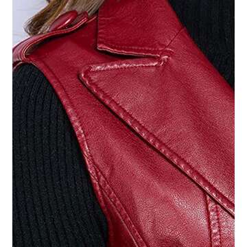 SCOFEEL Womens PU Faux Leather Long Cardigan Vest Casual Open Front Sleeveless Blazer Trench Coat Jacket US Medium, Brown