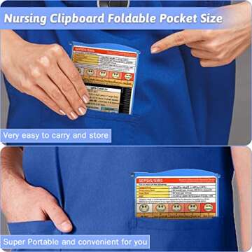 Nursing Clipboard Foldable, Aluminum Nursing Clipboard with Nursing and Medical Edition Cheat Sheets...