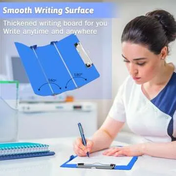 Nursing Clipboard Foldable, Aluminum Nursing Clipboard with Nursing and Medical Edition Cheat Sheets 3 Layers Foldable Clipboard Nursing Pocket Size Clipboard Notepad for Nurses Students and Doctors