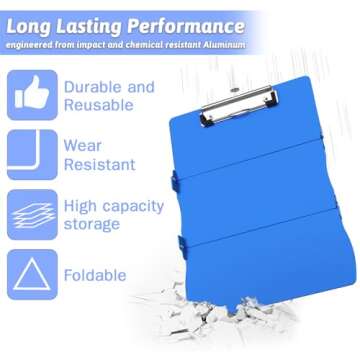 Nursing Clipboard Foldable, Aluminum Nursing Clipboard with Nursing and Medical Edition Cheat Sheets 3 Layers Foldable Clipboard Nursing Pocket Size Clipboard Notepad for Nurses Students and Doctors