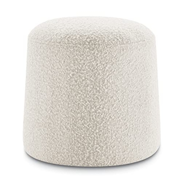 POLY & BARK Basel Ottoman in Crema White Boucle - Stylish Comfort