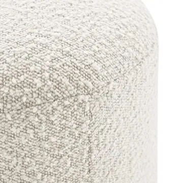 POLY & BARK Basel Ottoman in Crema White Boucle - Stylish Comfort
