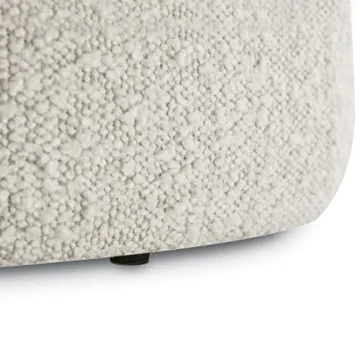 POLY & BARK Basel Ottoman in Crema White Boucle - Stylish Comfort