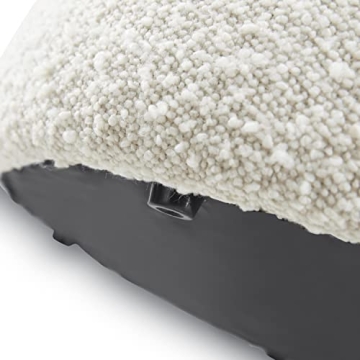 POLY & BARK Basel Ottoman in Crema White Boucle - Stylish Comfort