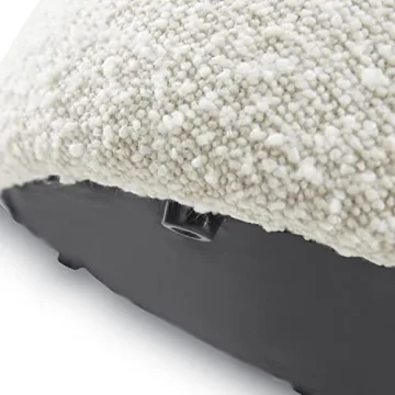 POLY & BARK Basel Ottoman in Crema White Boucle - Stylish Comfort