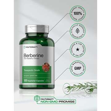 Horbaach Berberine 500mg Supplement | Non-GMO, Gluten Free