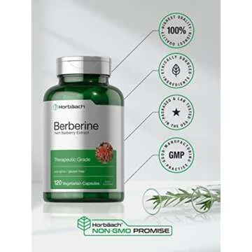 Horbaach Berberine 500mg Supplement | Non-GMO, Gluten Free