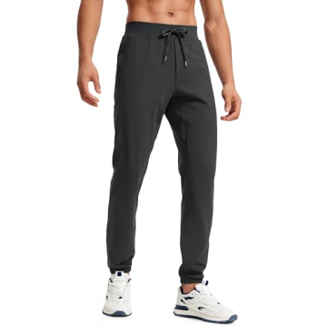 CRZ YOGA Men’s 4-Way Stretch Golf Joggers with Pockets - Gym & Casual Wear, Ink Gray, X-Large