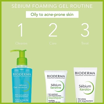 Bioderma Sébium Foaming Gel Pump for Oily Skin 6.76 Fl Oz