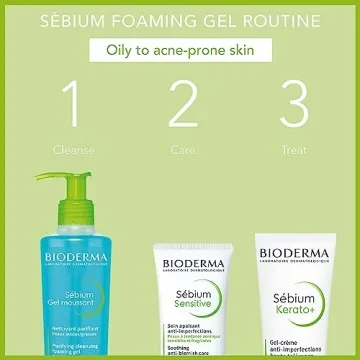 Bioderma Sébium Foaming Gel Pump for Oily Skin 6.76 Fl Oz