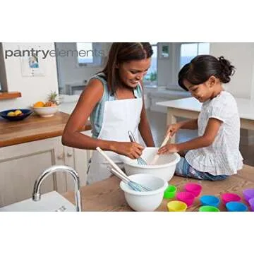 Silicone Muffin Cups for Baking and Bonus Gift Jar, Set of 12 Reusable Silicone Cupcake Liners for Baking, Nonstick Silicone Baking Cups, Bento Lunch Box Dividers, Cupcake Molds & Ramekins