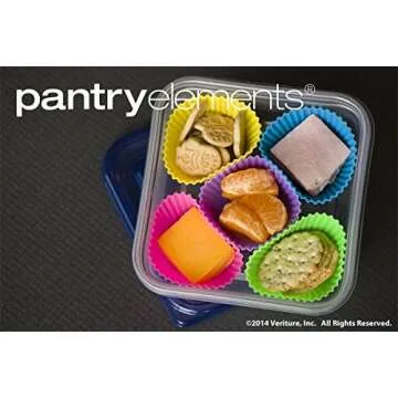 Silicone Muffin Cups for Baking and Bonus Gift Jar, Set of 12 Reusable Silicone Cupcake Liners for Baking, Nonstick Silicone Baking Cups, Bento Lunch Box Dividers, Cupcake Molds & Ramekins