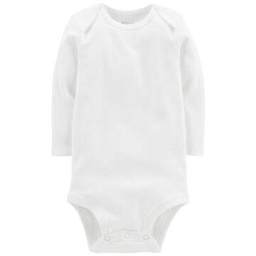 Simple Joys by Carter's Baby 7-Pack Long Sleeve Bodysuit, White, 3-6 Months