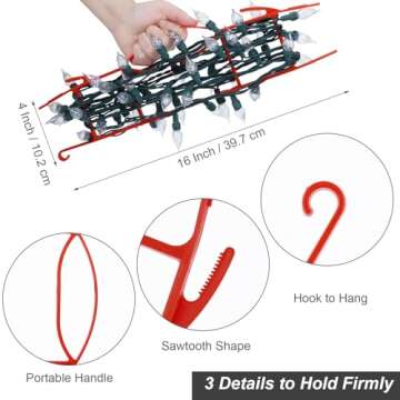 RUODON 12 Pack Christmas Lights Storage Holders with Storage Bag Hanging Rope Cord String Winder Org...