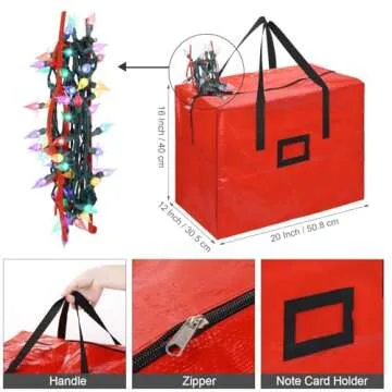RUODON Holiday Lights Storage Holders & Bag Set for 164 Feet