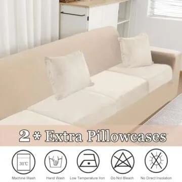 NAISI L-Shaped Sectional Sofa Covers with Pillowcases