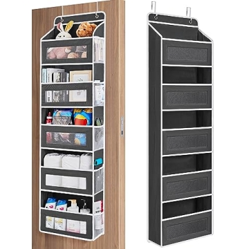 JARLINK Over The Door Organizer Storage - 5 Shelf Hanging Storage with 5 Large Pockets