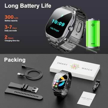 Curve Military Smart Watch for Men with Call Features and Health Monitoring