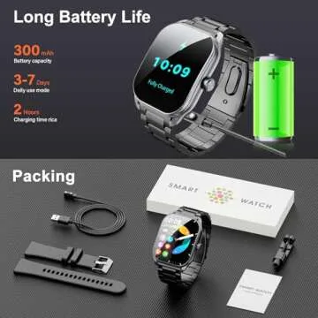 Curve Military Smart Watch for Men with Call Features and Health Monitoring