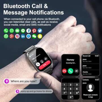 Curve Military Smart Watch for Men with Call Features and Health Monitoring