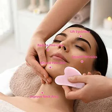 PureNice Jade Roller & Gua Sha Facial Tools Set -Natural Quartz Face Roller Massager for Skin Care, Relieving Wrinkle & Muscle Relaxing