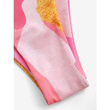 Stylish ZAFUL Ribbed Braided Straps Bikini Swimwear