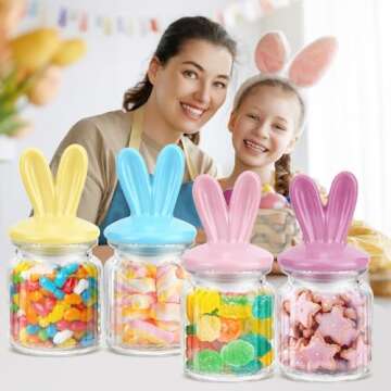 Colorful Bunny Candy Jars for Easter Fun and Decor