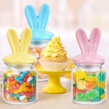 Colorful Bunny Candy Jars for Easter Fun and Decor