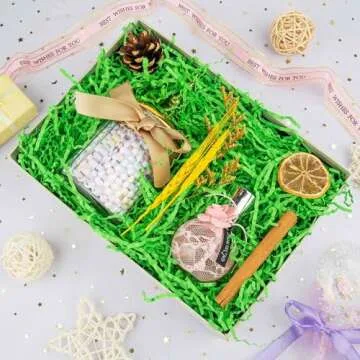 Caleihd Crinkle Cut Paper Grass Cushion Paper Streamer for Christmas Wedding Birthday Bridesmaid Engagement Craft Gift Boxes Bags Filler Decoration 4.5oz Green