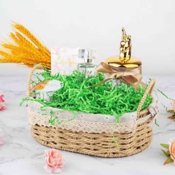 Caleihd Crinkle Cut Paper Grass Cushion Paper Streamer for Christmas Wedding Birthday Bridesmaid Engagement Craft Gift Boxes Bags Filler Decoration 4.5oz Green