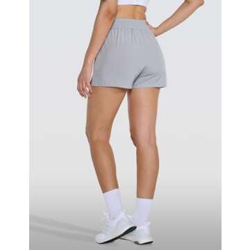 Winvote 2 Pack 3" Womens Athletic Shorts Basic Running Shorts Lightweight Quick Dry Gym Workout Shor...
