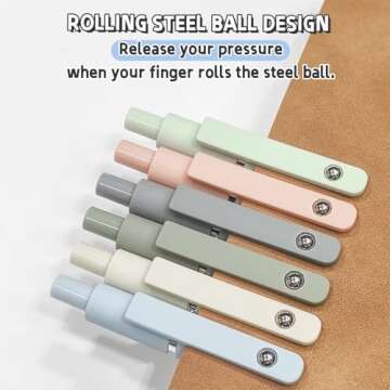 UIXJODO 6 Pcs Gel Pens 0.5mm Quick Dry Black Ink Pens Fine Point Smooth Writing Pens, Cute Office an...