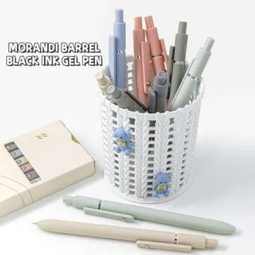 UIXJODO 6 Pcs Gel Pens 0.5mm Quick Dry Black Ink Pens Fine Point Smooth Writing Pens, Cute Office and School Supplies Gifts for Women Teacher Students (6 Pcs Morandi Silver)