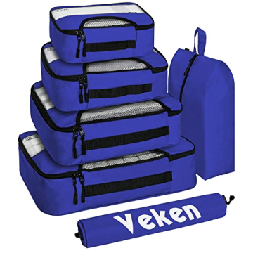 Veken 6 Set Packing Cubes for Ultimate Travel Organization