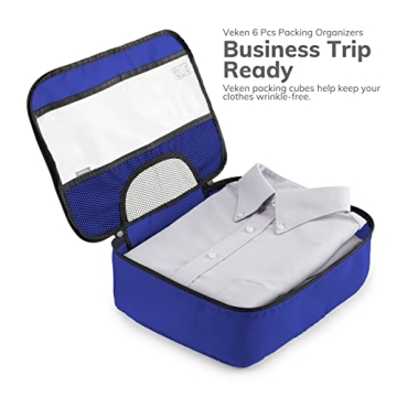 Veken 6 Set Packing Cubes for Ultimate Travel Organization