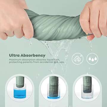 Yoofoss Muslin Burp Cloths for Baby 10 Pack 100% Cotton Baby Washcloths for Boys Girls Large 20''X10'' Super Soft and Absorbent Gradient Green