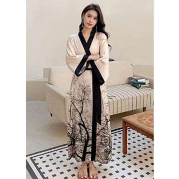 Luxurious Kihnop Women's Floral Long Kimono Robe