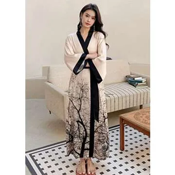 Luxurious Kihnop Women's Floral Long Kimono Robe