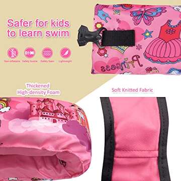 Kids Swim Vest for Children Learn Swimming Training, Faxpot Toddler Swim Aid Floats with Shoulder Harness Arm Wings for 30-60 lbs Boys/Girls Sea Beach Pool