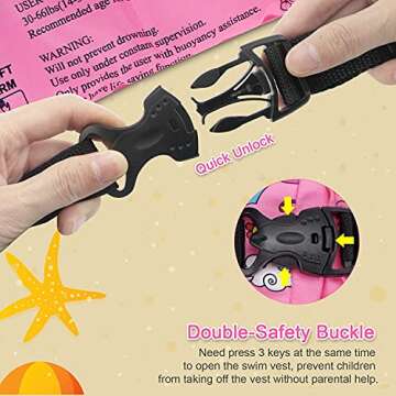 Kids Swim Vest for Children Learn Swimming Training, Faxpot Toddler Swim Aid Floats with Shoulder Harness Arm Wings for 30-60 lbs Boys/Girls Sea Beach Pool