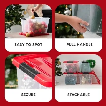 19 Quart Stackable Storage Bins for Holiday Organization