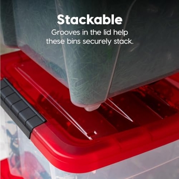 19 Quart Stackable Storage Bins for Holiday Organization