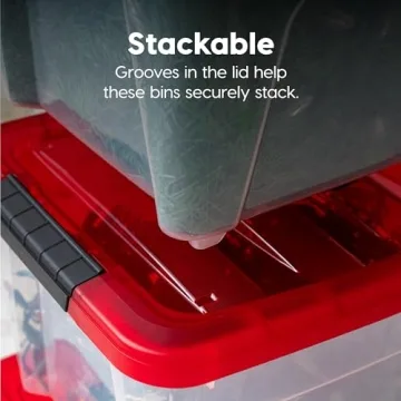 19 Quart Stackable Storage Bins for Holiday Organization