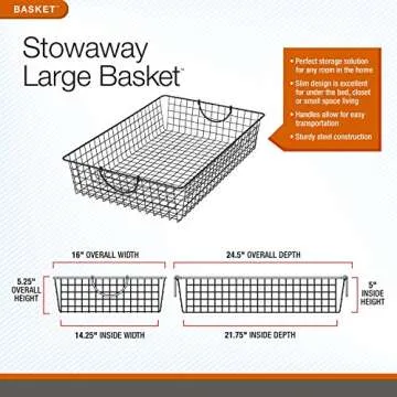 Spectrum Stowaway Wire Basket for Stylish Organization