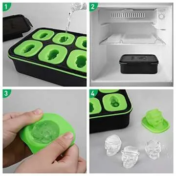 Large Silicone 3D Skull Molds for Crafts and Treats