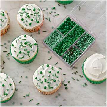 Wilton Blue, Green and Coral Sprinkles Tackle Box Set, 3-Piece